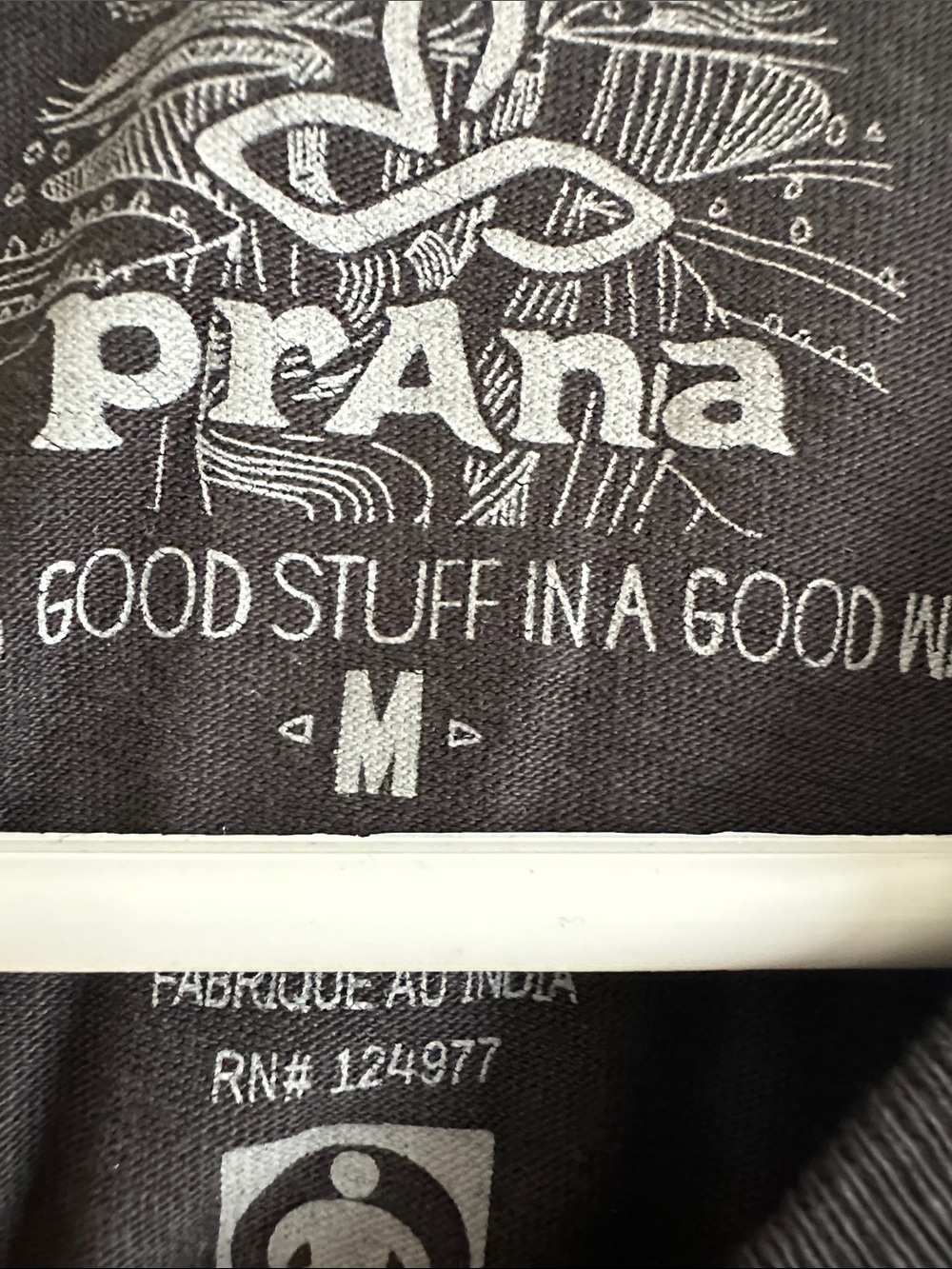 Prana Men's Classic Black Crew Neck T-Shirt - Picture 3 of 4